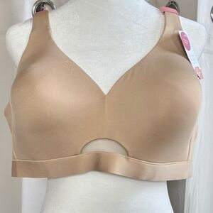 Cacique Womens No-Wire Bra 44B Tan Comfort Bliss Lightly Lined Loungewear 19971
